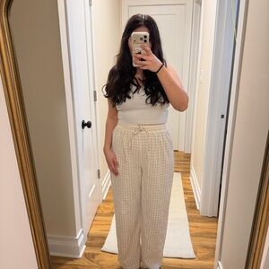 Women's Cream Ginham Pants